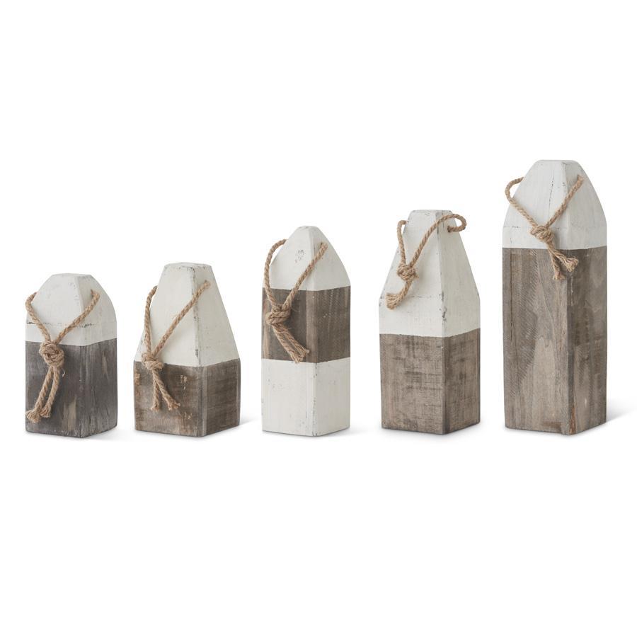 Gray & White Wooden Bouys