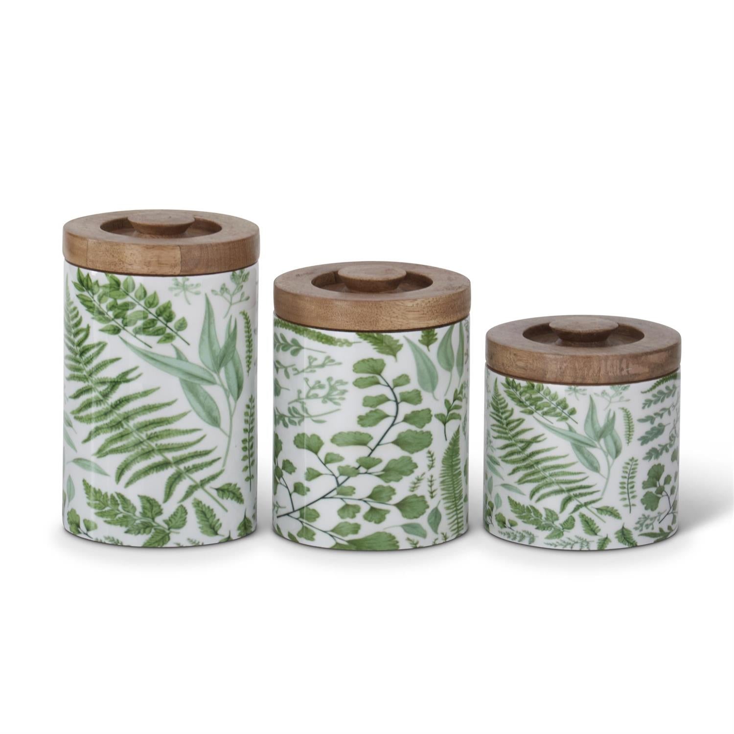 Fern Enameled Wood Containers