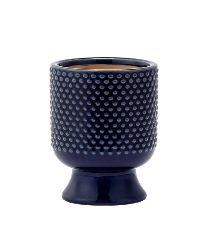 Cobalt Hobnail Pedestal Planter