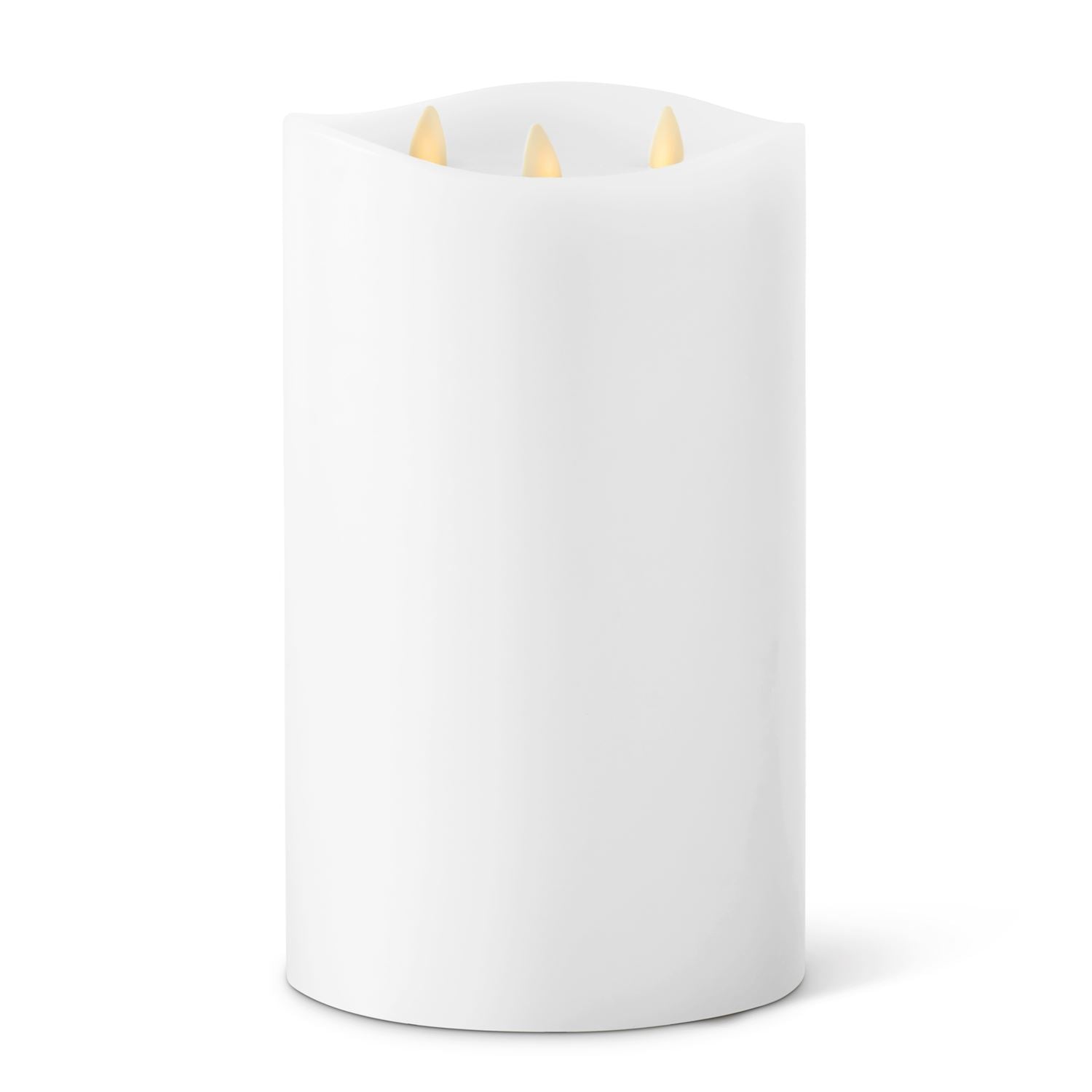 9.75" Luminara 3-Flame Indoor Pillar Candle