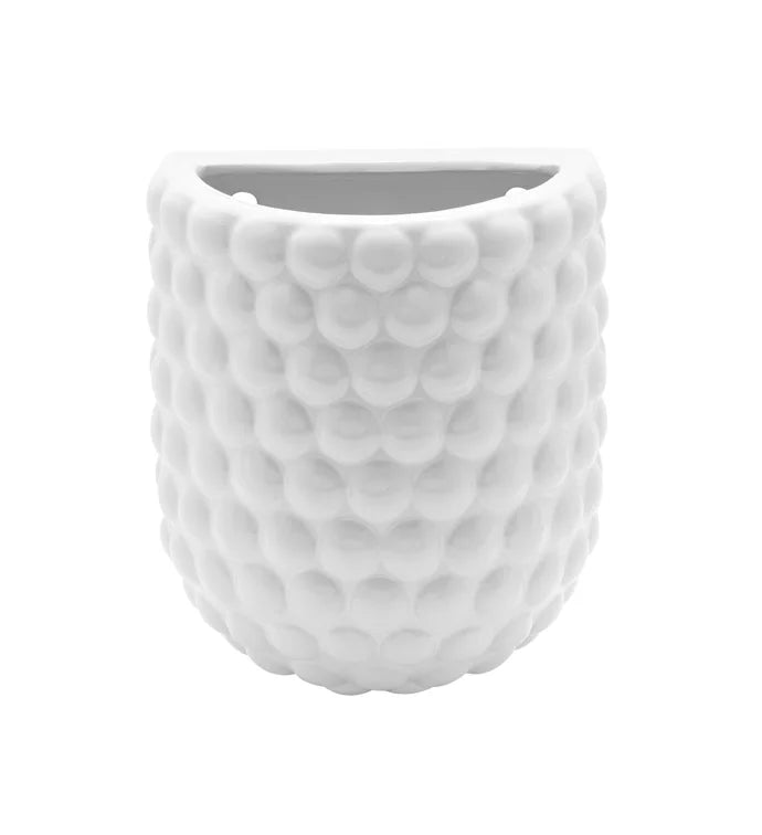 White Hobnail Wall Planter